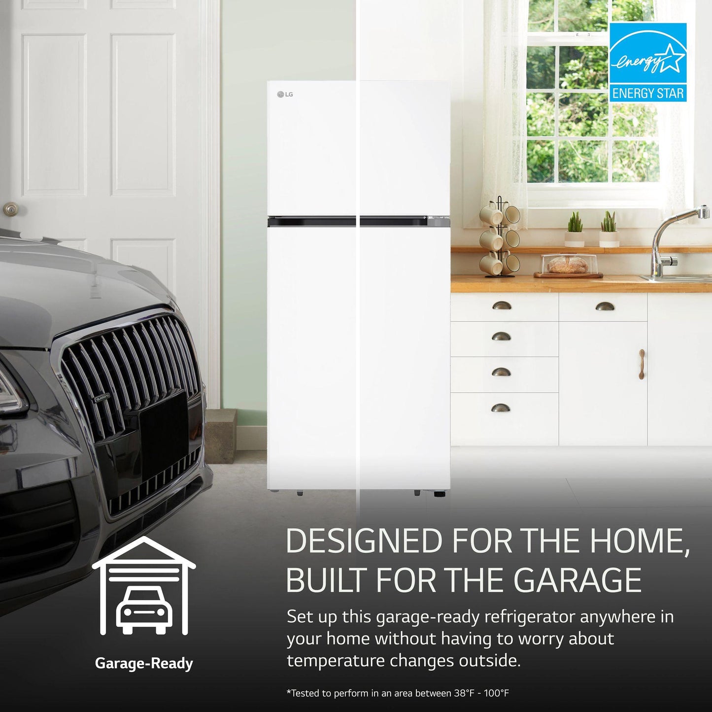 LG LT18S2100W LG 18 CU.FT. Garage Ready Top Freezer Refrigerator