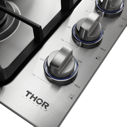 THOR KITCHEN TGC3001 30 Inch Professional Drop-in Gas Cooktop With Four Burners In STAIN...