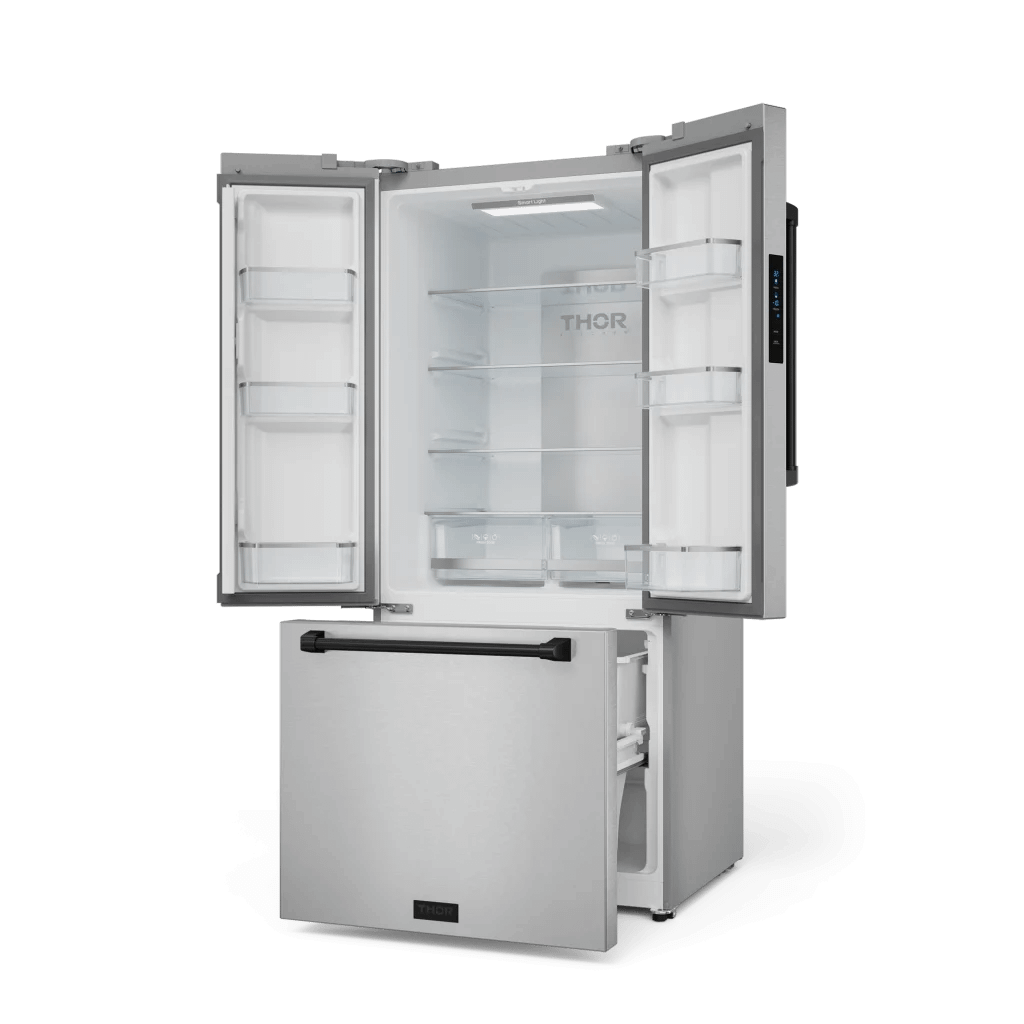 THOR KITCHEN RF3017FFD99BLK 30 Inch 17.7 Cu Ft French Door Counter Depth Refrigerator With Ice ...