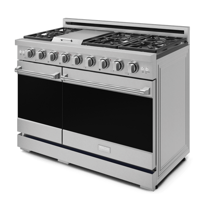 THOR KITCHEN RSG48ELP 48 Inch Professional Lp Range With Tilt Panel Touch Control In STAI...