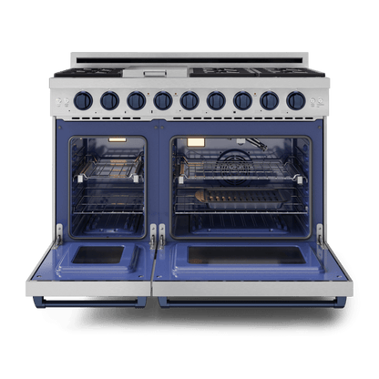 THOR KITCHEN RSG48ELPBLU 48 Inch Professional Lp Range With Tilt Panel Touch Control In STAI...
