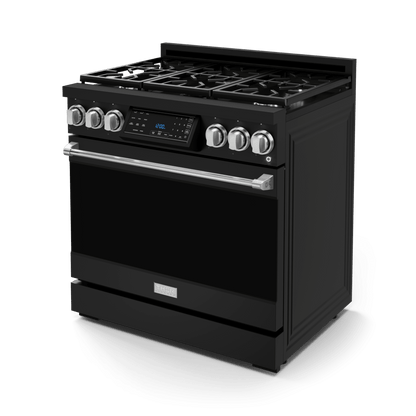THOR KITCHEN RSG36BSS 36 Inch Professional Gas Range With Tilt Panel Touch Control In STA...