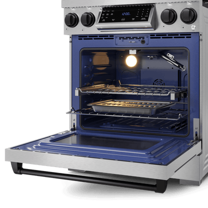 THOR KITCHEN RSG30BLK 30 Inch Professional Gas Range With Tilt Panel Touch Control In STA...