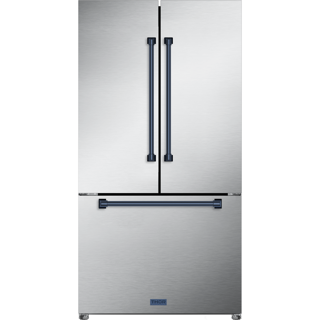 THOR KITCHEN RF3621CTD99BLU 36 Inch 20.3 Cu Ft French Door Counter Depth Refrigerator With Ice ...