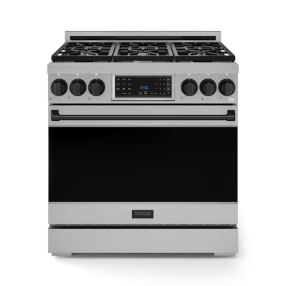 THOR KITCHEN RSG36BLK 36 Inch Professional Gas Range With Tilt Panel Touch Control In STA...