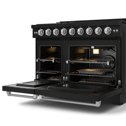 THOR KITCHEN RSG48EBLPSS 48 Inch Professional Lp Range With Tilt Panel Touch Control In BLAC...