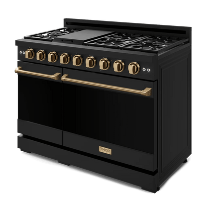 THOR KITCHEN RSG48EBBRZ 48 Inch Professional Gas Range With Tilt Panel Touch Control In BLA...