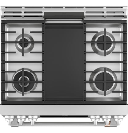CAFE CGS700P2MS1 Cafe 30"" Slide-in Front Control Gas Oven With Convection Range