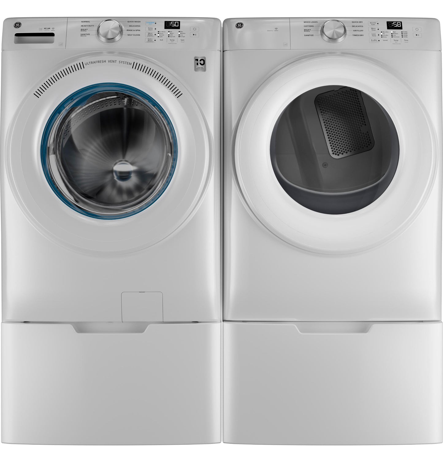 GE APPLIANCES GFD35GSSYWW Ge Energy Star 7.8 Cu. Ft. Capacity Smart Front Load Gas Dryer