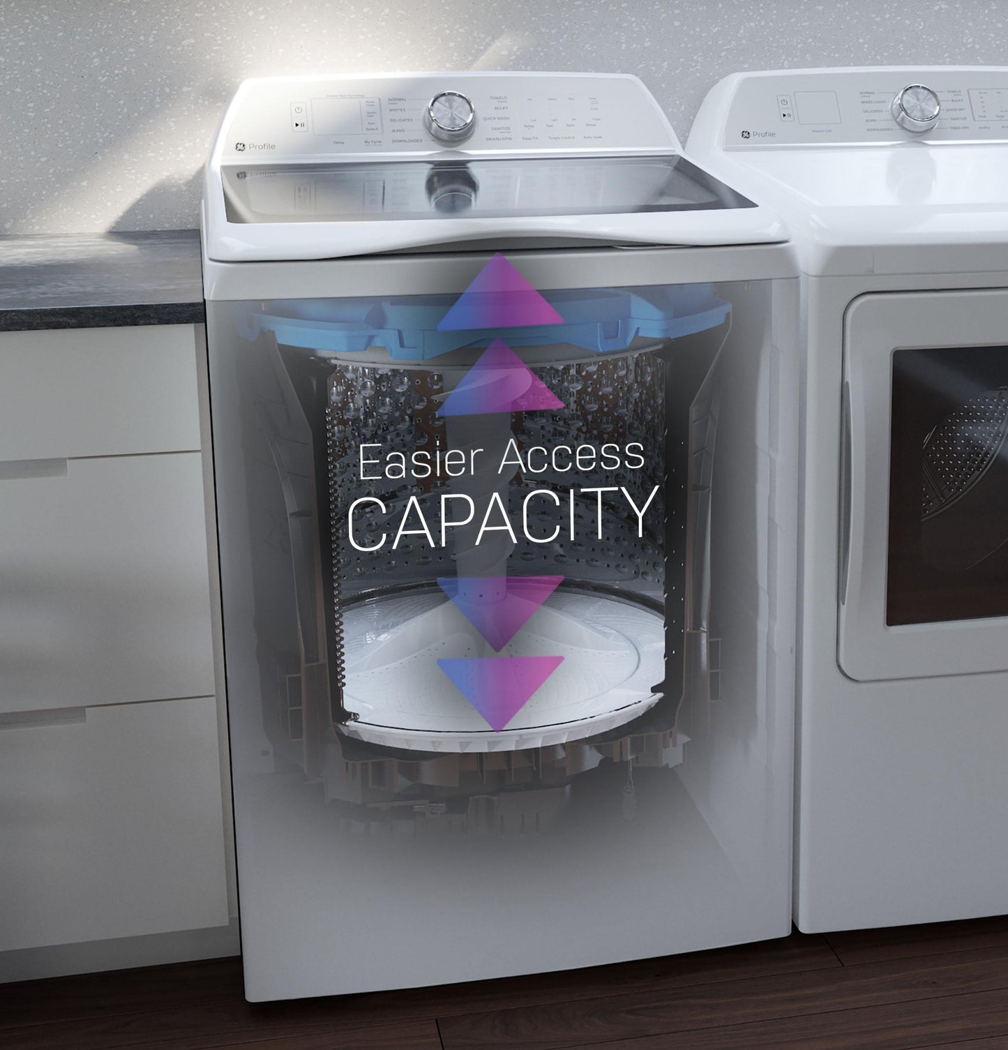 GE APPLIANCES PTW805BPWRS GE Profile Energy Star 5.3 Cu. Ft. Capacity Washer With SMAR...