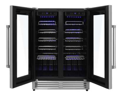 THOR KITCHEN TWC2402 Thor Kitchen 42 Bottle Dual Zone French Door Built-in Wine Cooler