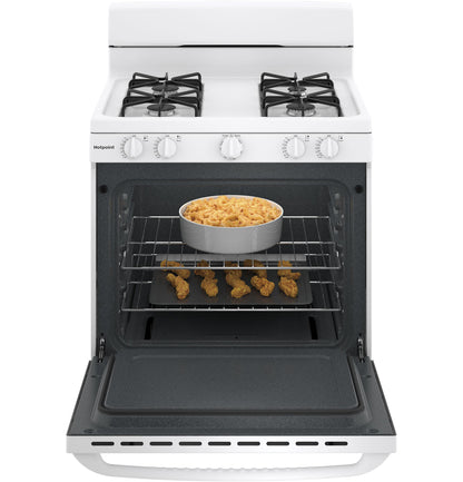 HOTPOINT RGBS300DMWW Hotpoint 30"" Free-standing Gas Range