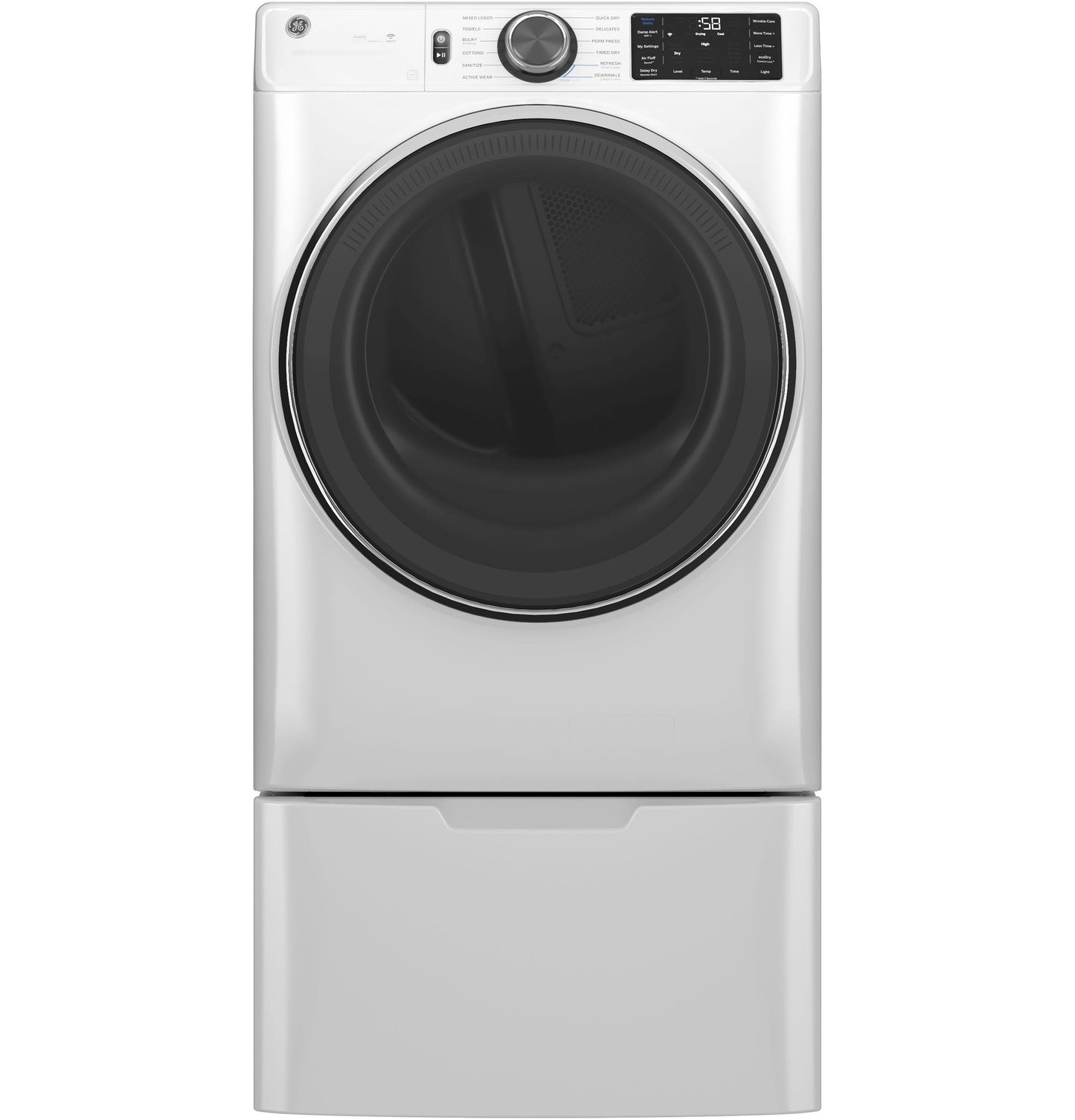 GE APPLIANCES GFD65GSSVWW Ge 7.8 Cu. Ft. Capacity Smart Front Load Gas Dryer With Steam AN...
