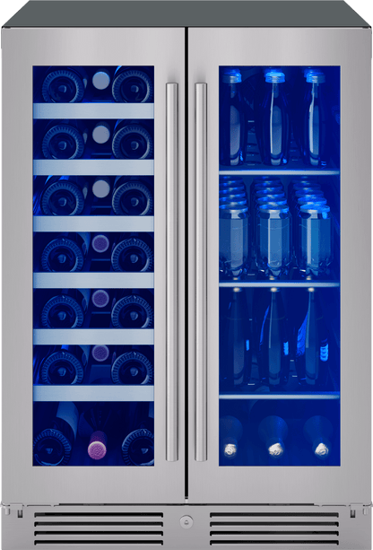 ZEPHYR PRWB24C32CG Zephyr 24"" French Door Dual Zone Wine & Beverage Cooler