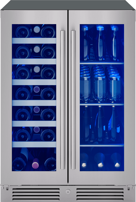 ZEPHYR PRWB24C32CG Zephyr 24"" French Door Dual Zone Wine & Beverage Cooler