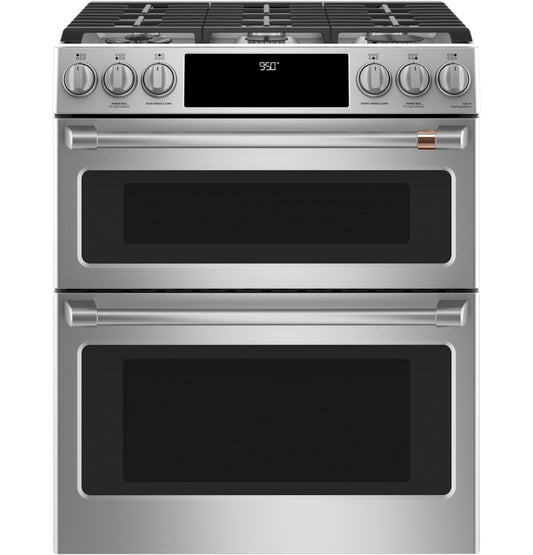 CAFE C2S950P2MS1 Cafe 30"" Slide-in Front Control Dual-fuel Double Oven With CO...