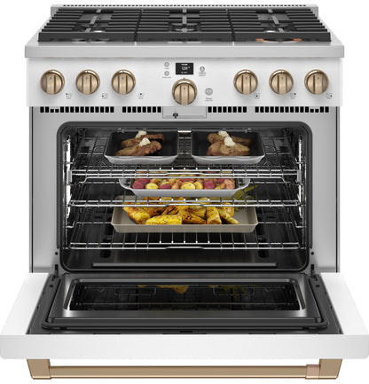 CAFE CGY366P4TW2 Cafe 36"" Smart All-gas Commercial-style Range With 6 Burners ...