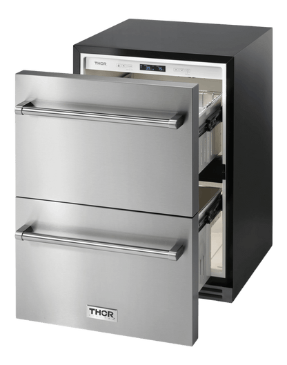 THOR KITCHEN TRF24U 24-inch Indoor Outdoor Refrigerator Drawer In Stainless Steel