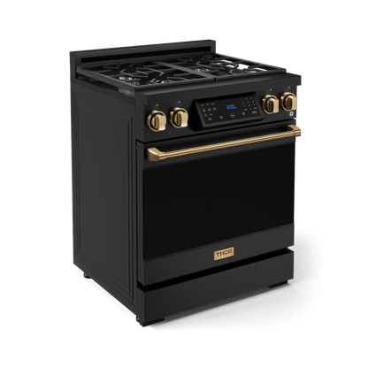THOR KITCHEN RSG30BBRZ 30 Inch Professional Gas Range With Tilt Panel Touch Control In BLA...