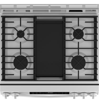 GE APPLIANCES GGS600AVWW Ge 30"" Slide-in Front-control Convection Gas Range With No PREHE...
