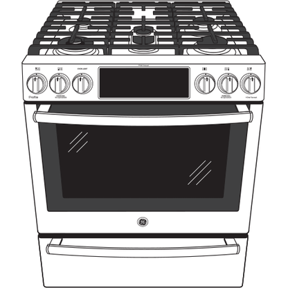 GE APPLIANCES PGS930BPTS GE Profile 30"" Smart Slide-in Front-control Gas Range With Air Fry