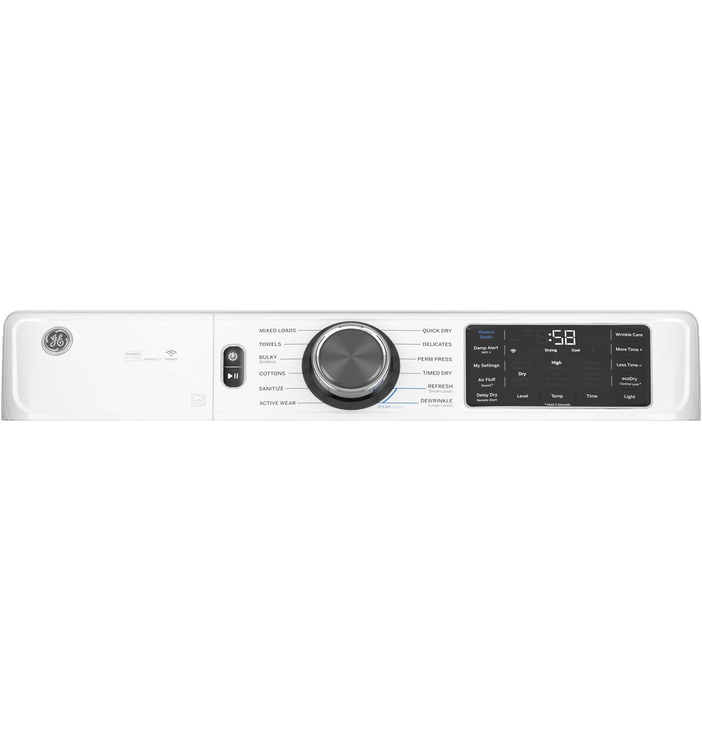 GE APPLIANCES GFD65ESSVWW Ge 7.8 Cu. Ft. Capacity Smart Front Load Electric Dryer With STE...