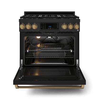 THOR KITCHEN RSG36BBRZ 36 Inch Professional Gas Range With Tilt Panel Touch Control In BLA...