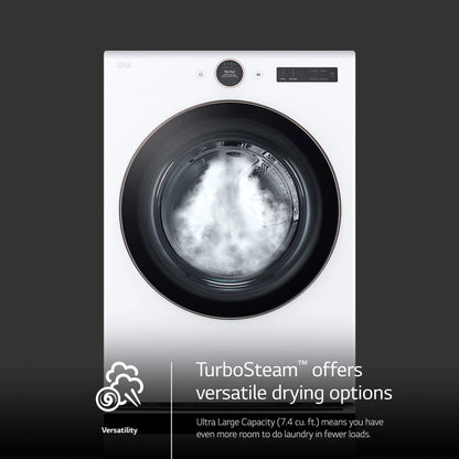 LG DLGX6501W 7.4 Cu. Ft. Ultra Large Capacity Smart Front Load Gas Dryer With SE...