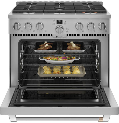 CAFE C2Y366P2TS1 Cafe 36"" Smart Dual-fuel Commercial-style Range With 6 BURNER...
