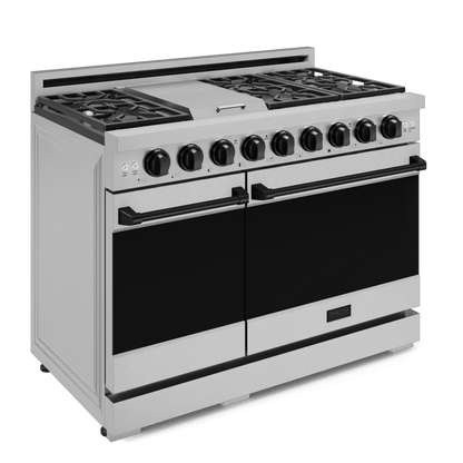 THOR KITCHEN RSG48ELPBLK 48 Inch Professional Lp Range With Tilt Panel Touch Control In STAI...
