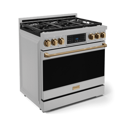 THOR KITCHEN RSG36BRZ 36 Inch Professional Gas Range With Tilt Panel Touch Control In STA...