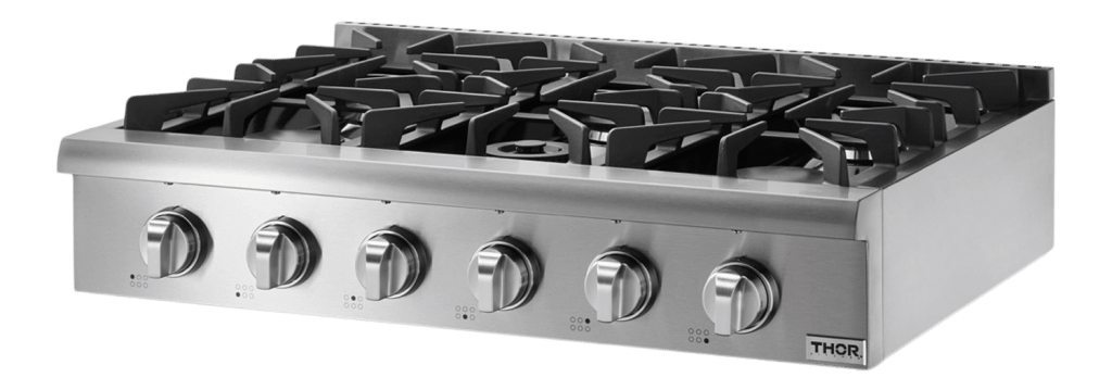 THOR KITCHEN HRT3618ULP 36 Inch Professional Gas Rangetop In Stainless Steel - Liquid Propane