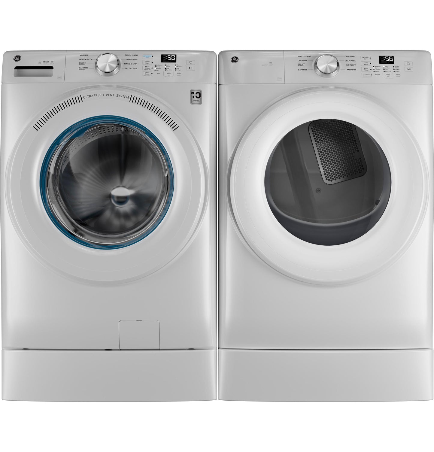 GE APPLIANCES GFD35GSSYWW Ge Energy Star 7.8 Cu. Ft. Capacity Smart Front Load Gas Dryer