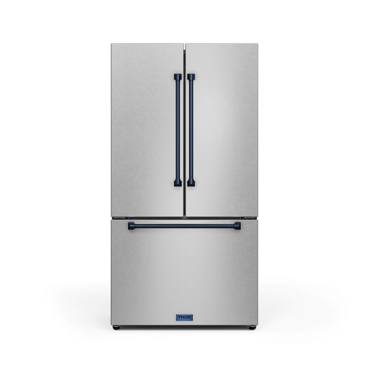 THOR KITCHEN RF3621CTD99BLU 36 Inch 20.3 Cu Ft French Door Counter Depth Refrigerator With Ice ...