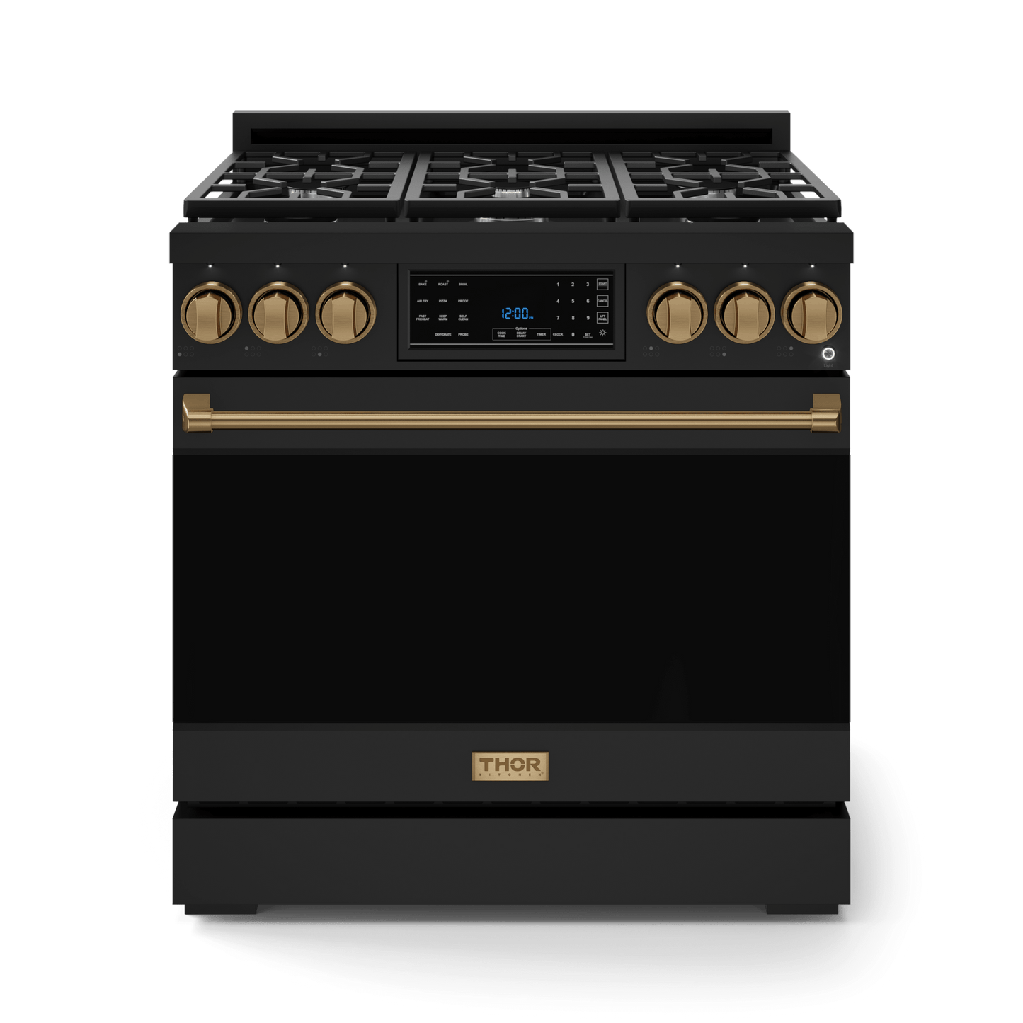 THOR KITCHEN RSG36BBRZ 36 Inch Professional Gas Range With Tilt Panel Touch Control In BLA...