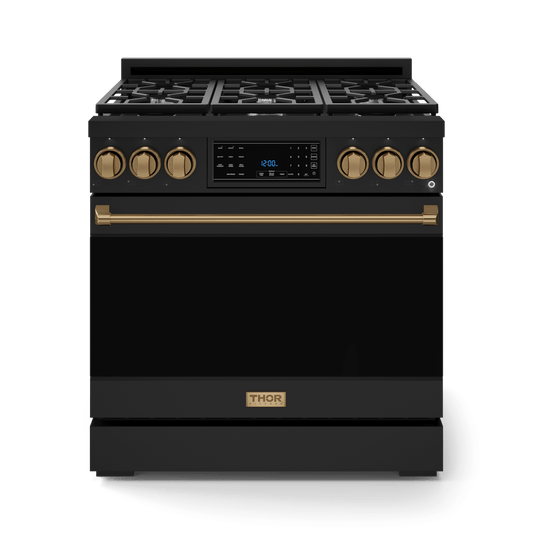 THOR KITCHEN RSG36BBRZ 36 Inch Professional Gas Range With Tilt Panel Touch Control In BLA...