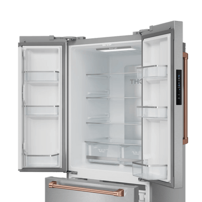 THOR KITCHEN RF3017FFD99RSG 30 Inch 17.7 Cu Ft French Door Counter Depth Refrigerator With Ice ...