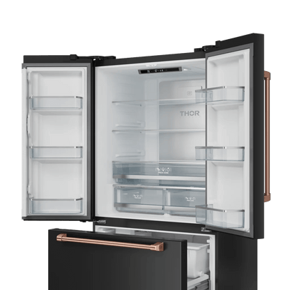 THOR KITCHEN RF3621CTD00RSG 36 Inch 20.3 Cu Ft French Door Counter Depth Refrigerator With Ice ...