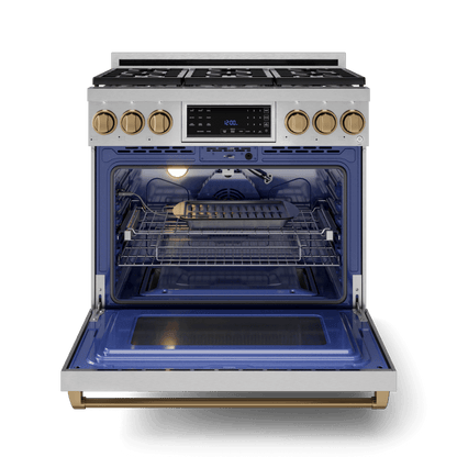 THOR KITCHEN RSG36BRZ 36 Inch Professional Gas Range With Tilt Panel Touch Control In STA...