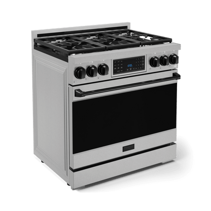 THOR KITCHEN RSG36BLK 36 Inch Professional Gas Range With Tilt Panel Touch Control In STA...