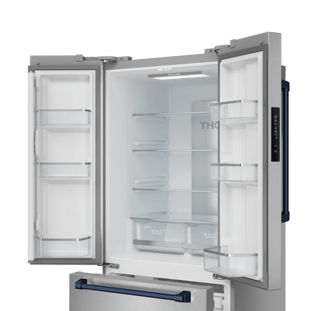 THOR KITCHEN RF3017FFD99BLU 30 Inch 17.7 Cu Ft French Door Counter Depth Refrigerator With Ice ...