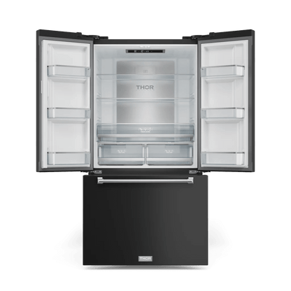 THOR KITCHEN RF3621CTD00SS 36 Inch 20.3 Cu Ft French Door Counter Depth Refrigerator With Ice ...
