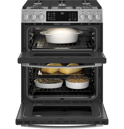 GE APPLIANCES PGS960YPFS GE Profile 30"" Smart Slide-in Front-control Gas Double Oven CON...