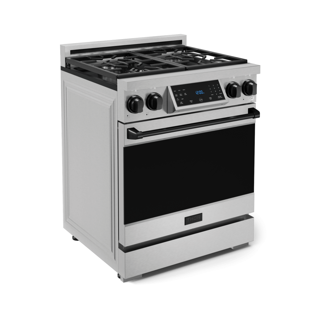 THOR KITCHEN RSG30BLK 30 Inch Professional Gas Range With Tilt Panel Touch Control In STA...