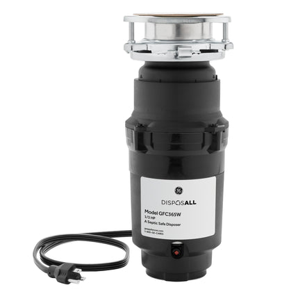 GE APPLIANCES GFC365W GE Disposall 1/3 HP Continuous Feed Garbage Disposer - Corded