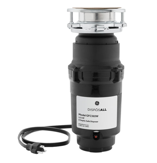 GE APPLIANCES GFC365W GE Disposall 1/3 HP Continuous Feed Garbage Disposer - Corded