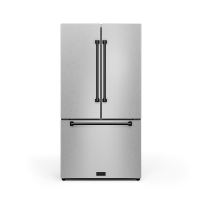 THOR KITCHEN RF3621CTD99BLK 36 Inch 20.3 Cu Ft French Door Counter Depth Refrigerator With Ice ...