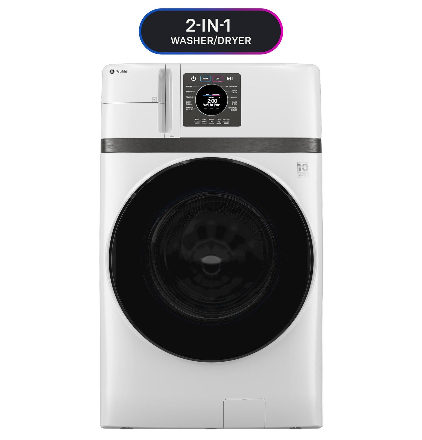 GE APPLIANCES PFQ83HSSWWW GE Profile Energy Star 4.6 Cu. Ft. Capacity Ultrafast Combo ...