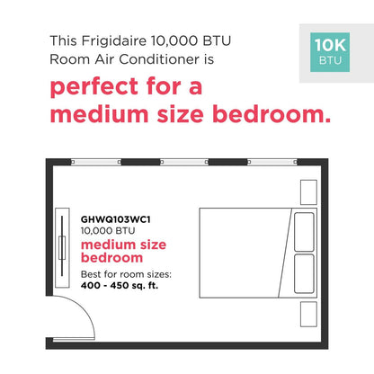FRIGIDAIRE GHWQ103WC1 Frigidaire Gallery 10,000 BTU Inverter Quiet Temp Smart Room Air CO...