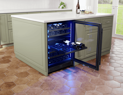ZEPHYR PRW24C02CBSG Zephyr 24"" Black Stainless Dual Zone Wine Cooler